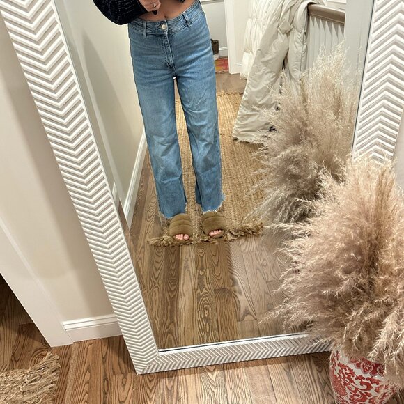 MANGO Wide Leg Cut-Off Jeans Sz. 8 - Picture 5 of 7